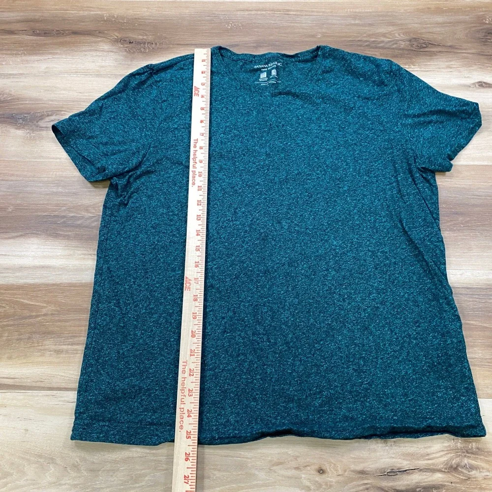 Banana Republic Tech Cotton T-Shirt Mens L Minimalist Heather Teal Performance